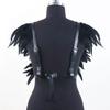Medieval Feather Shawl Cape Shoulder Wrap Gothic Feather Shrug Poncho Halloween Cosplay Costume for Adults Women Men