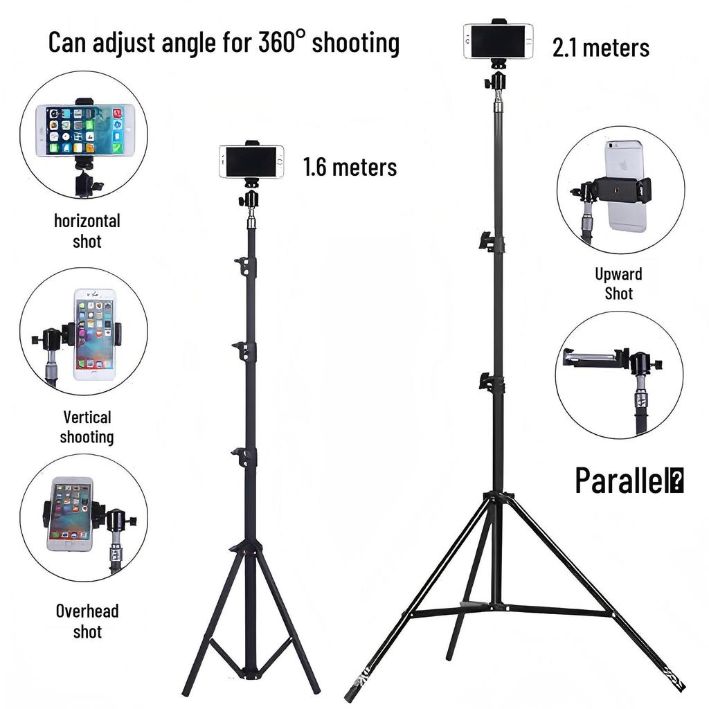 Treppiede per Telefono da 2 Metri per Live Streaming e Fotografia con Kit Luce di Riempimento