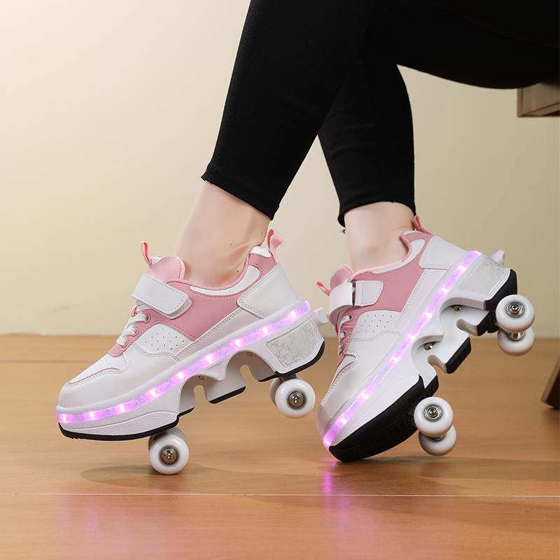 Adult/Kids Roller Roller Shoes Luminous Skating Shoes Kids Glowing Sneakers Luminous Sneakers