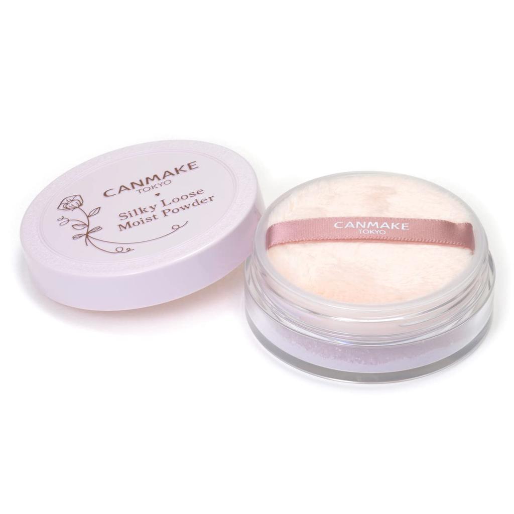 CANMAKE Silky Loose Moist Powder 02 Sheer Lavender 6.0g - Hydrating Loose Setting Powder for Silky, Smooth Finish