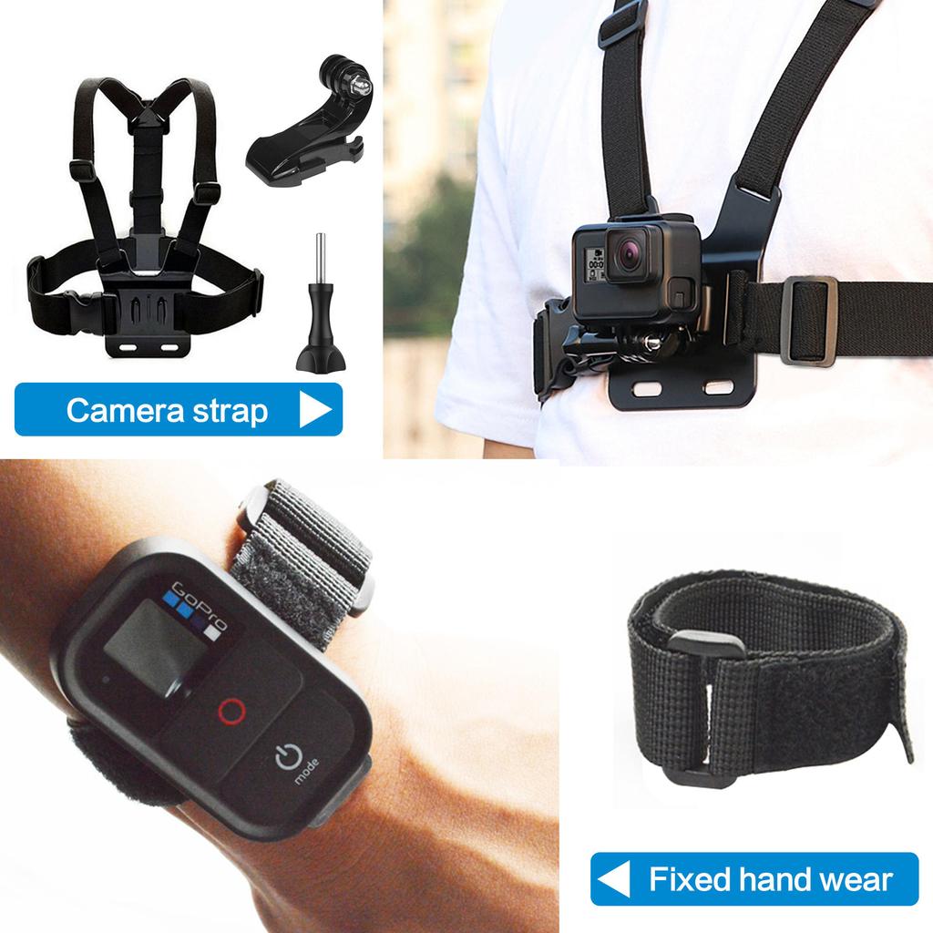 Action Camera Accessory Kit with Suction Cup Floating Grip Chest and Head Mount for GoPro Hero14/13/12/Insta360 X5/X4/DJI Osmo