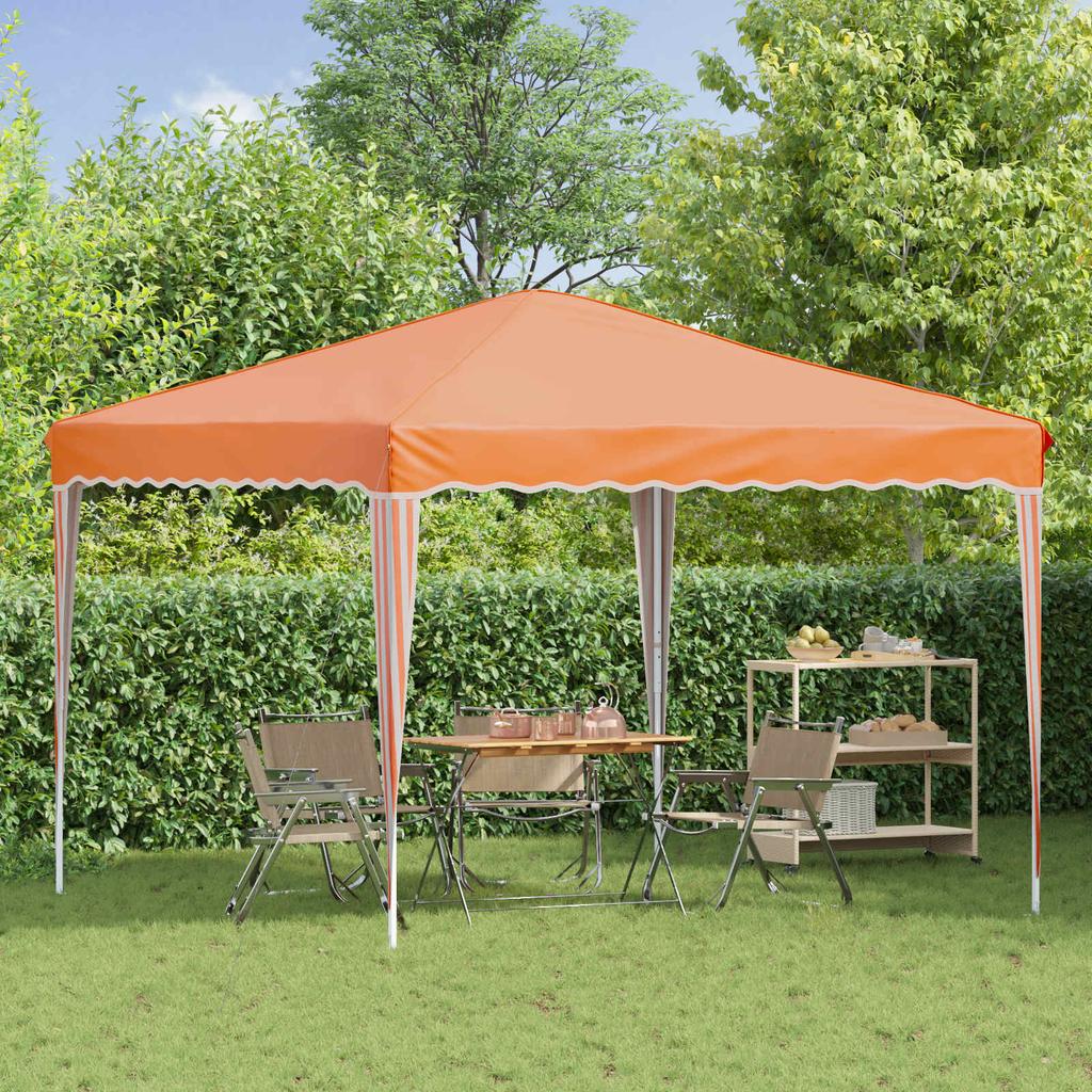 Pop Up Party Tent 288 X 288 X 245 Cm Orange Oxford Fabric