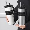 316 Stainless Steel Thermos Cup with Straw - Large Capacity, High Aesthetic Design for Coffee and Cold Drinks, Perfect Gift