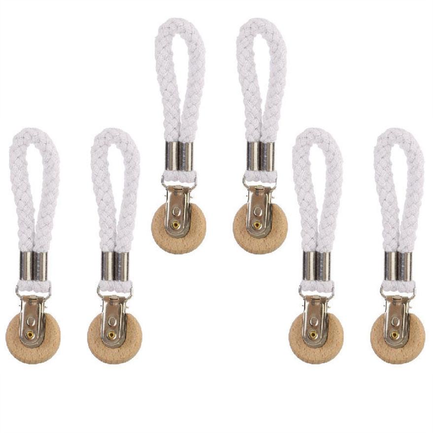 Multipurpose Braided Cotton Loop Towel Clip with Metal Clamp / Multipurpose Cloth Hanger for Home Bathroom