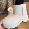 Top Version~ Big Head Snow Boots Women's Muffin Heightening Autumn and Winter New Non-slip Boots Short Medium and Long Tube Sheep Curly Hair Snow