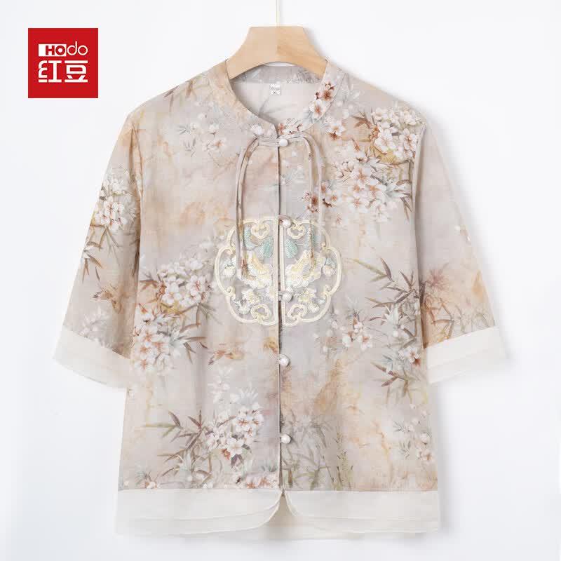 Hodo Women s Embroidered Summer Shirt 5XL