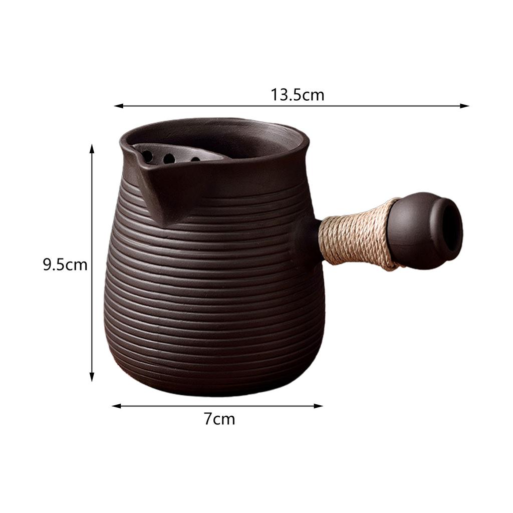 Chinese Ceramic Teapot Durable Tea Maker Kettle with Side Handle Tea Kettle for Restaurant Outdoor Hiking Household Hotel