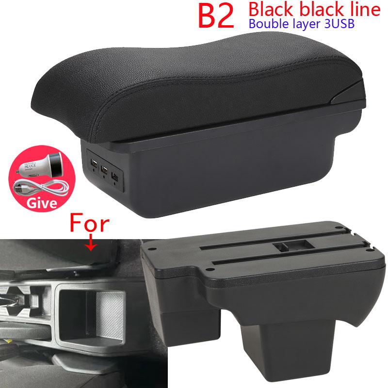Armrest For Volkswagen POLO Car Armrest Box For VW Polo 2020-2025 Curved Surface Storage Box Car Accessories Leather Dedicated