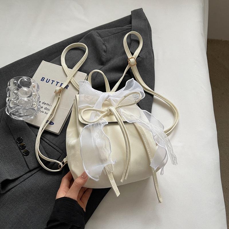 

Рюкзак Bow женский 2025 новый модный повседневный маленький рюкзак дорожный рюкзак бежевый