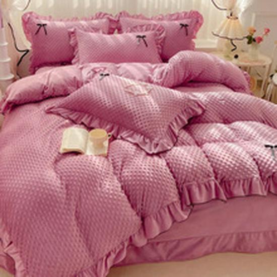 New Lamb Fleece Blanket - Solid Color, Double-Layer, Thickened Flannel for Children
