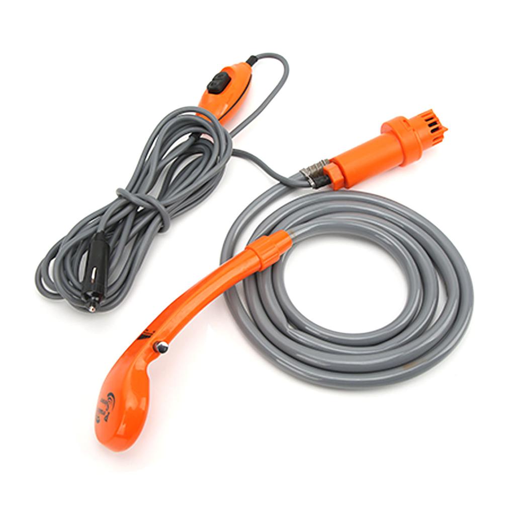 Outdoor Camp Shower Head with 12V Car Cigarette Adapter for Camping Hiking RV Pet Car Washing