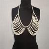 Female Pearl Waist Chain Bra Top for Party Nightclub Sexy Pearl Beaded Body Chain Bralette
