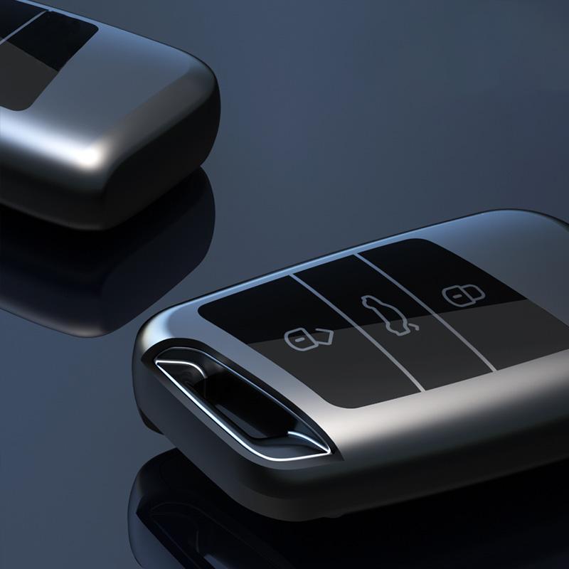 Titanium Gray For Vw Volkswagen Magotan Passat B8 Skoda Superb Kodiaq A7 Remote Car Key Case Cover Holder Keychain Accessories