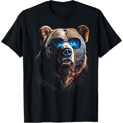 Bear Wild Animals Art Animal Print Animal Grizzly Bear T-Shirt
