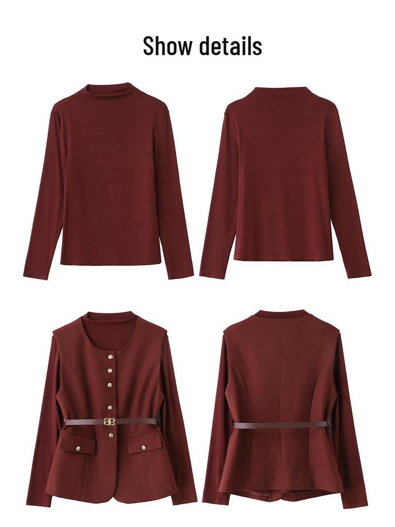 Conjunto de Camisa, Chaleco y Falda Slimming para Mujer Primavera 2025