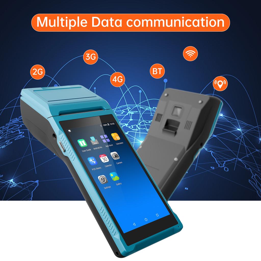 For Android 11.0 PDA Handheld POS Terminal 2D Barcode Scanner Data Collector 4G WiFi BT Mobile with 58mm Thermal