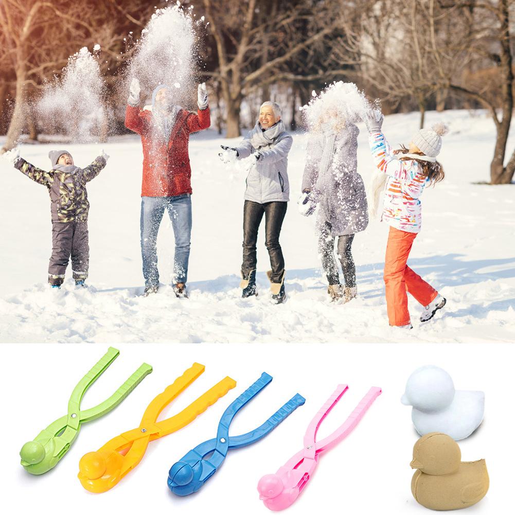 Cartoon Duck Snowball Maker Clip Kids Toys Outdoor Sand Snow Ball Mold Toys Winter Snow Ball Maker Sand Mold Tool