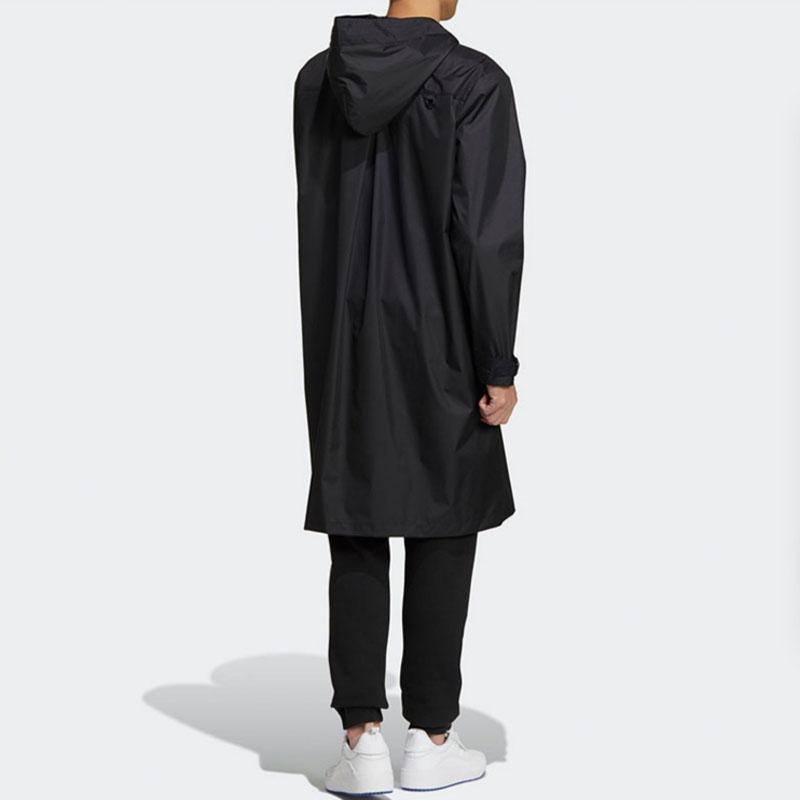 Adidas Originals Trefoil Logo Embroidered Hooded Long Sleeve Windbreaker Men Windbreaker Black GT7304