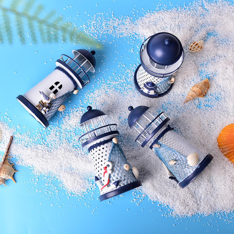 Led Light Metal Lighthouse Anchor Mediterranean Decorative Home Nautical Decor