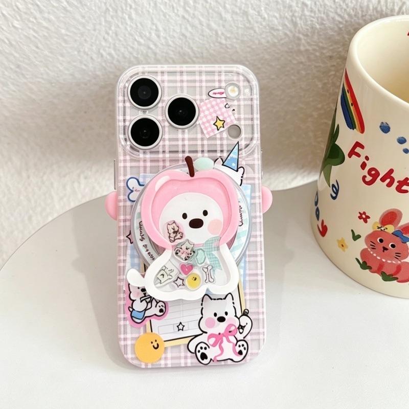 Sweet puppy for iphone17pm mobile phone case holder 16pro hard 15 magnetic suction 14 apple 13 cute case
