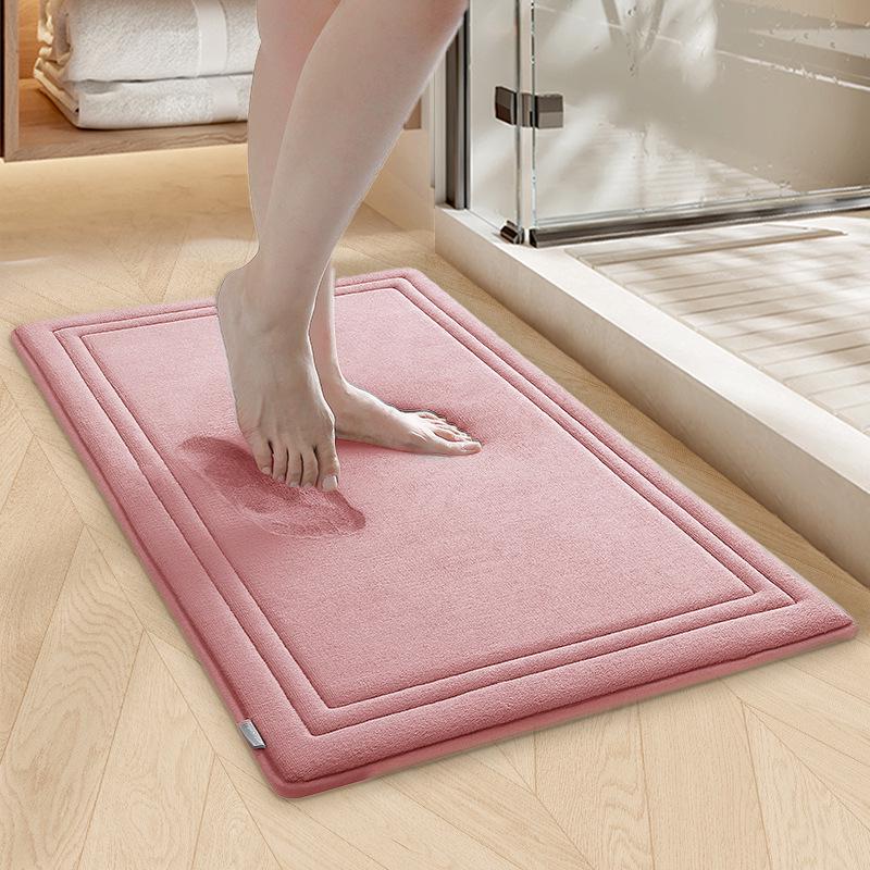 Enhanced Memory Foam Non-slip Bathroom Mat - Absorbent, Machine Washable Toilet Floor Rug