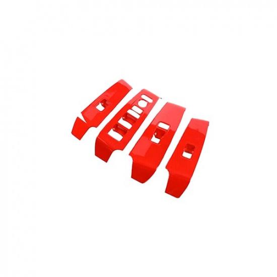 Glass Window Switch Lock Panel Trim 4* For Honda Civic 11th - Bright Red