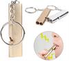 Flat Aluminum Alloy Dual Frequency Survival Whistle Dual Frequency Survival Whistle Outdoor Hiking Climbing Emergence Whistle