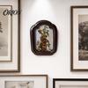 European Carved Frame Retro Photo Frame, Vintage Rustic Picture Resin Arched for Wall Mounting or Tabletop Display Style