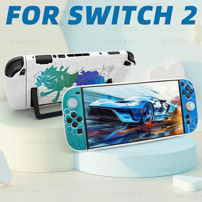 Cartoon Protective Hard Shell Case for Switch 2 Console and JoyCon, Dock Compatible Split Cover