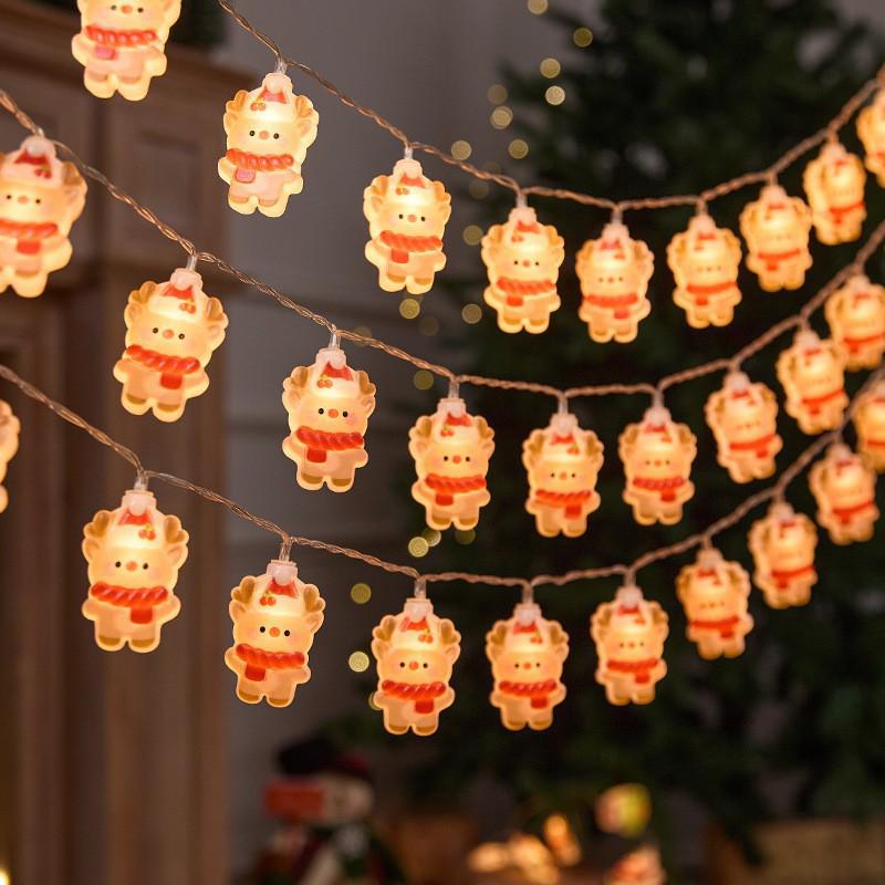 Cross-Border LED Christmas String Lights - Snowman, Santa & Tree Design for Outdoor Use Reindeer