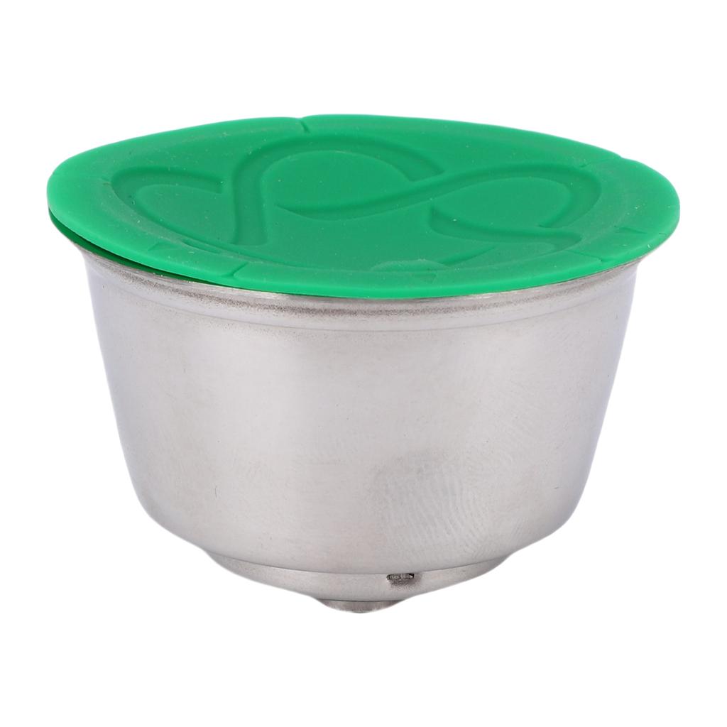 Reusable Coffee Capsule Fit for Dolce Gusto Machine Stainless Steel Silicone Refillable Coffee Filter Pod with Tamper