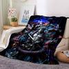 Dragon Warrior Statue Flannel Blanket Super Soft Warm Cozy Blanket For Sofa Bed Office Travel Allseason Home Decor Gift