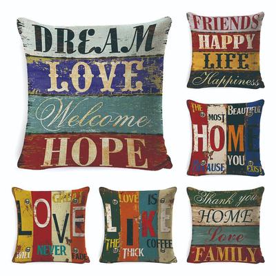 Linen Pillowcase Car Sofa Lumbar Pillow Pillowcase Home Pillow Bed Cushion Lumbar Pillow Backrest