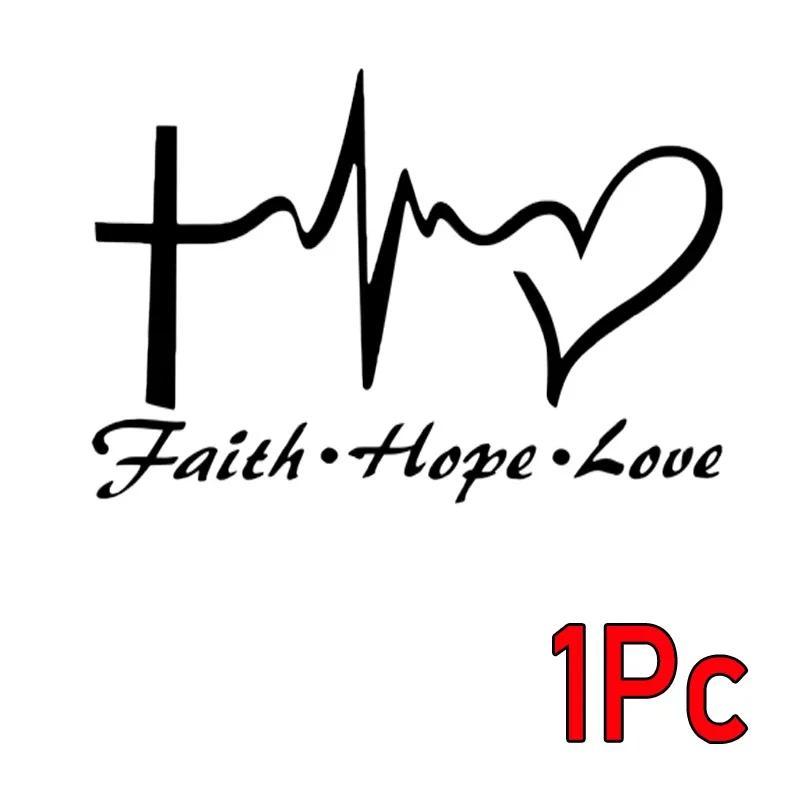 FAITH HOPE LOV E Stickers Personalized Creative Car Stickers Cars Glass Self-Adhesive Decals Auto Decoration Accessories