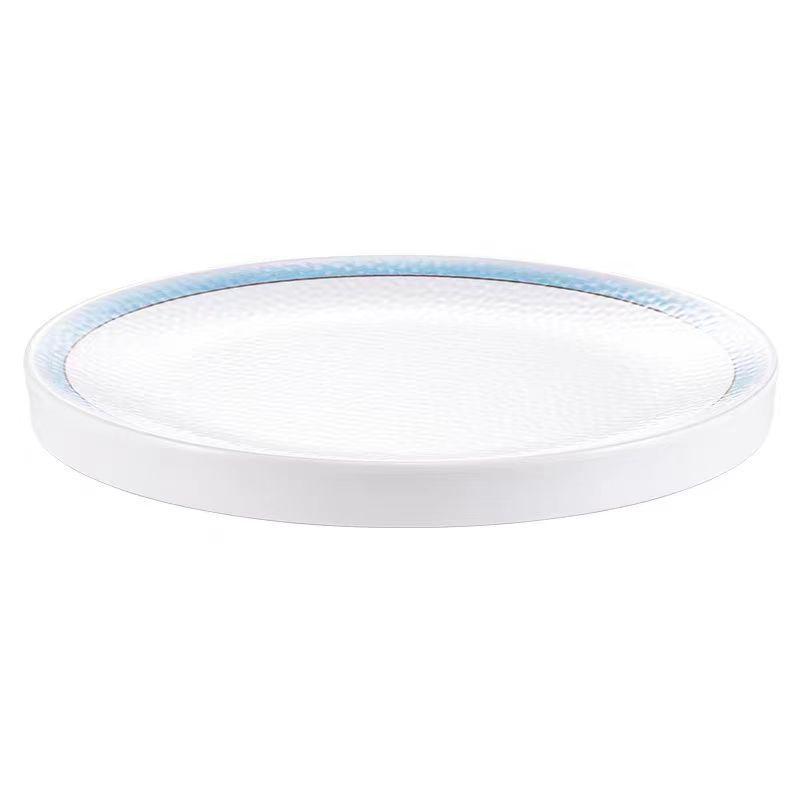 Artistic Melamine Round Plate for Cold Dishes - Ideal for Restaurants & Hotels, Perfect for Western Food & Steak.