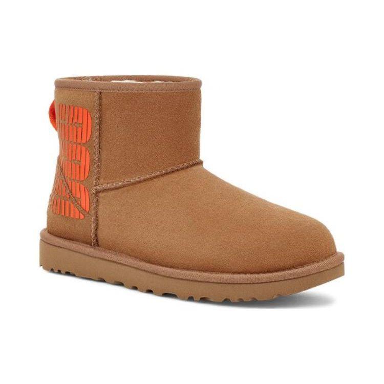 UGG Classic Mini Double Layer Leather Round Toe Ankle Comfortable Boots Women Boots Brown 1144057-CHE