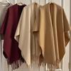 Cozy Wool Tassel Shawl for Women – Autumn/Winter Photography Cloak