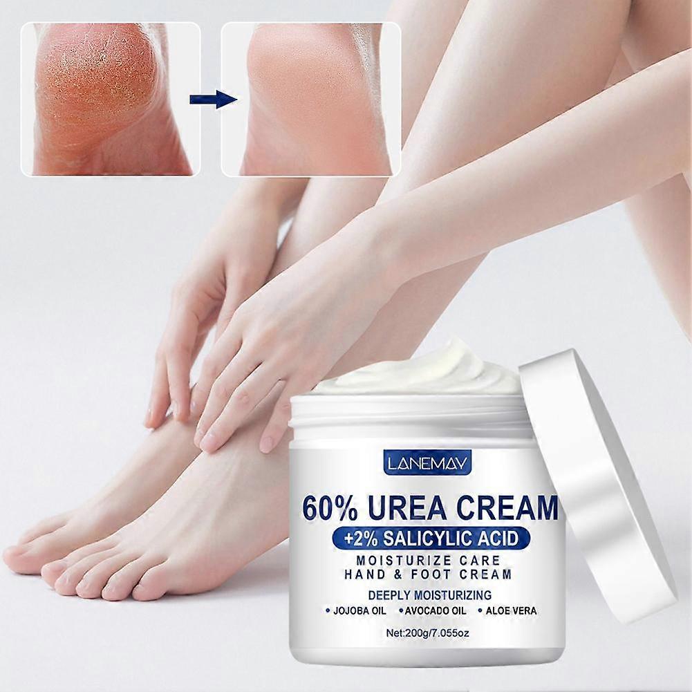 60% Urea Hand & Foot Cream with Salicylic Acid, Hypoallergenic, Jojoba & Avocado Oil, Deep Moisturizing
