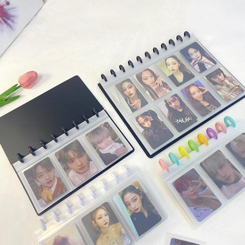 Kpop Fotokarten Binder 4/8/9 Fächer Großes Fassungsvermögen Fotoalbum Idol Karten Aufbewahrungsbuch Transparenter Binder Hintergrundpapier