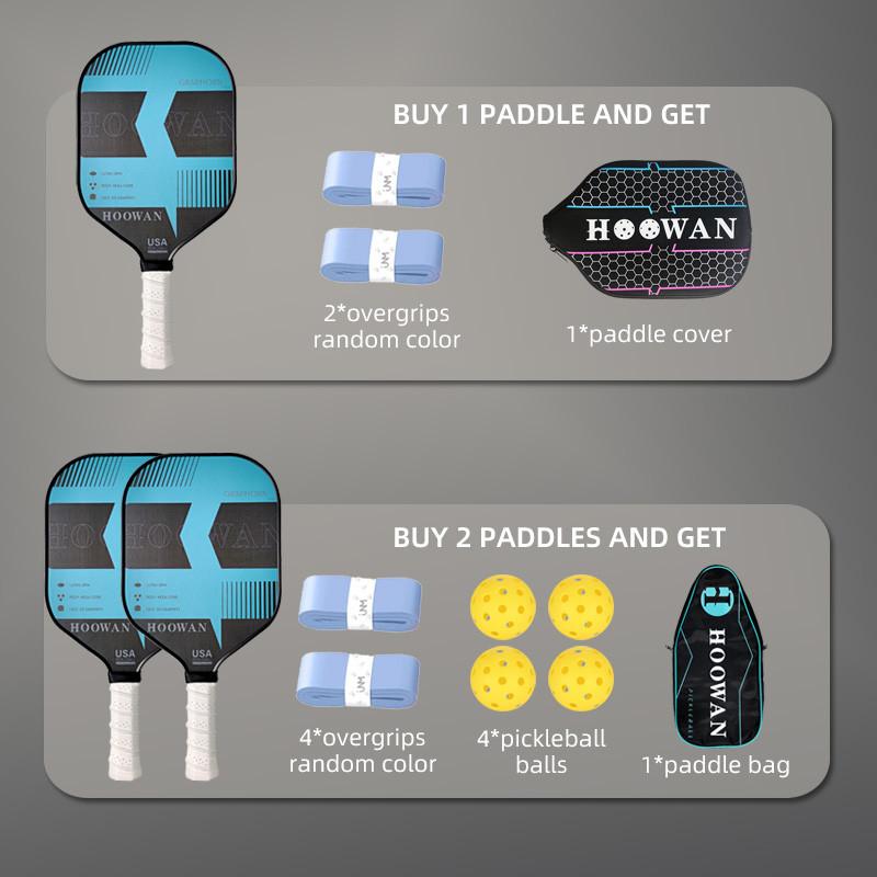 HOOWAN GRAPHORN Pickleball Paddle Carbon CFS Polymer Honeycomb Core 13MM Pickleball Racket with Cover