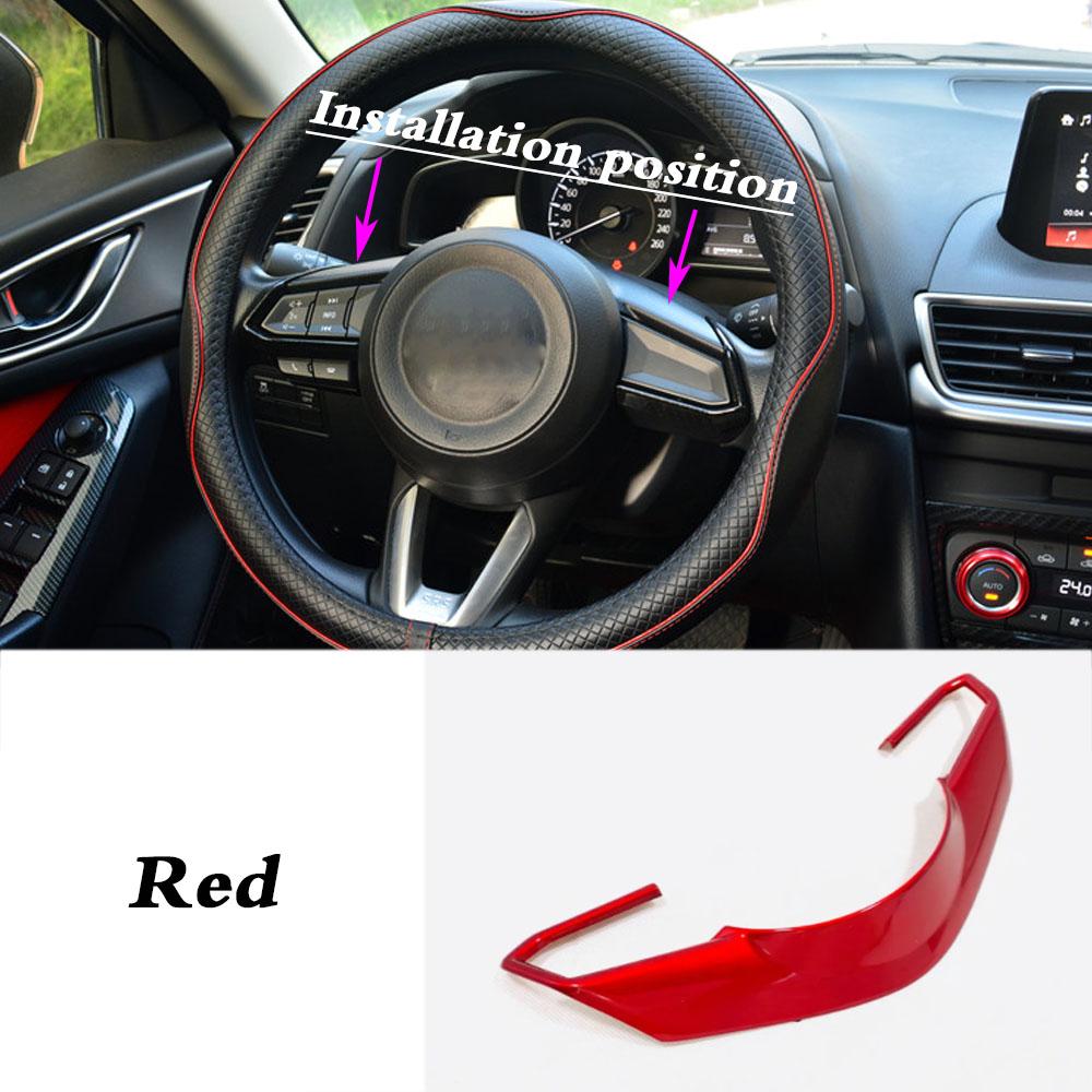 For Mazda CX-8 CX8 2016 2017 2018    Car Sticker Ornament Inner Steering Wheel Interior Kit Trim Frame Cover Parts