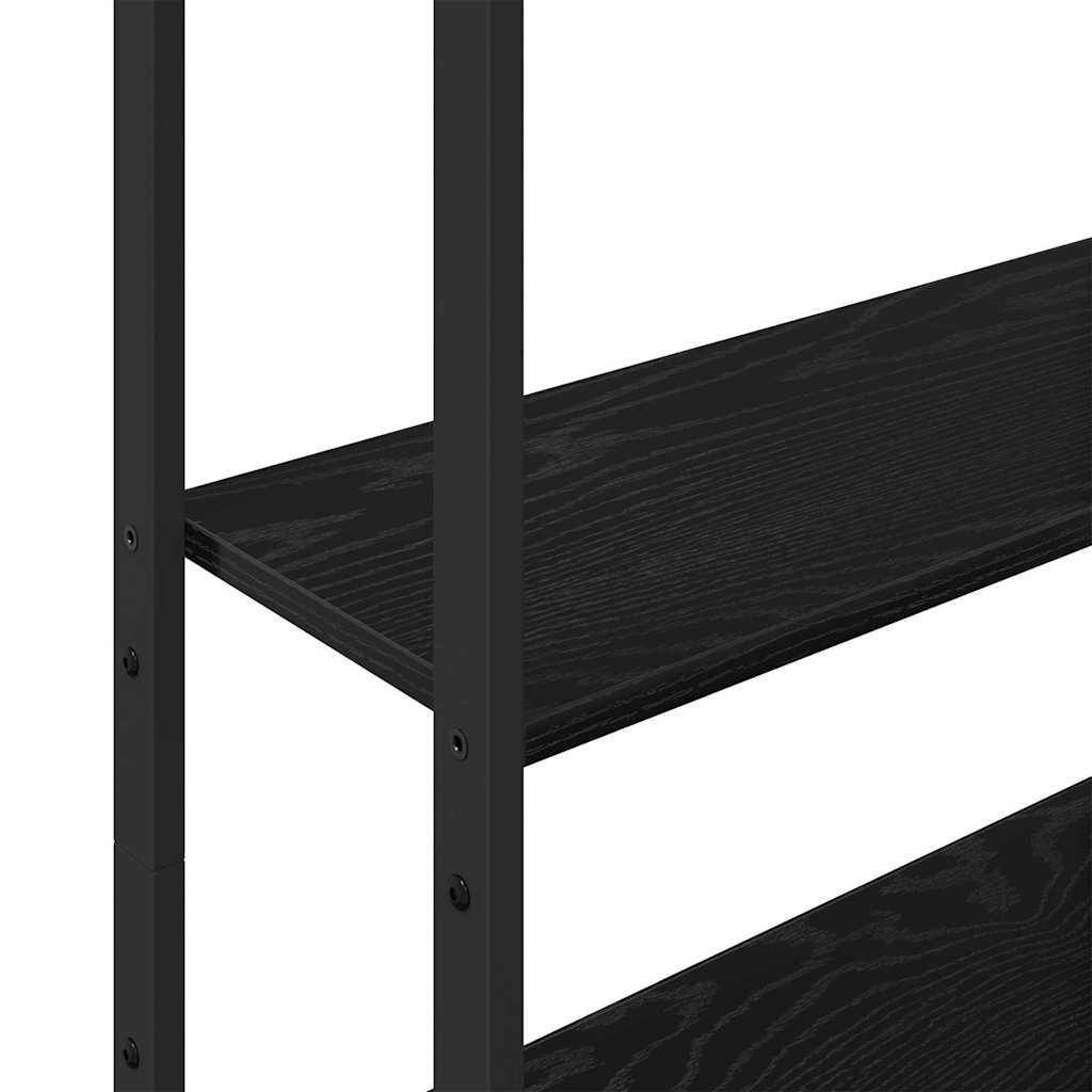 Boekenkast Zwart Eiken Look 60 x 24 x 161 cm Bewerkt Hout