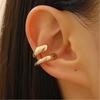 Clip per orecchio retrò francese a doppio strato in lega senza buco: Ear Cuff Semplice da Donna, Stile Freddo, di Nicchia Coreano, Temperamento