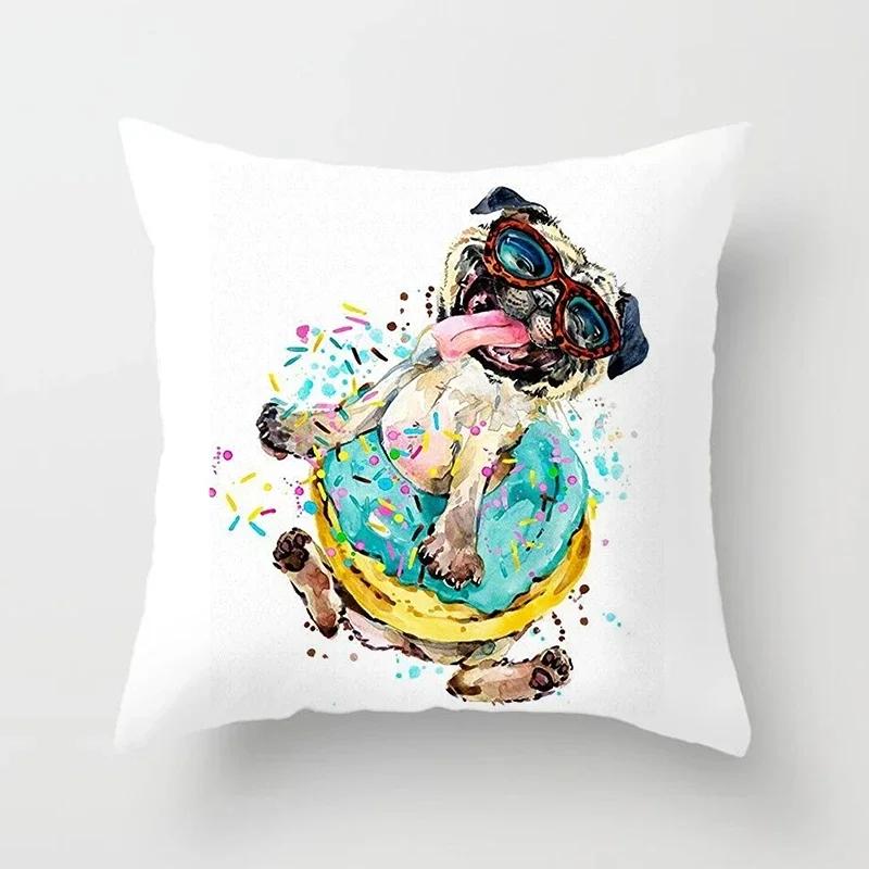 French Bulldog Cushion Cover Sofa Dogs Pillow Cover for Home Decoration Sofa Chair Cars Decorative Pillows Pillowcase X