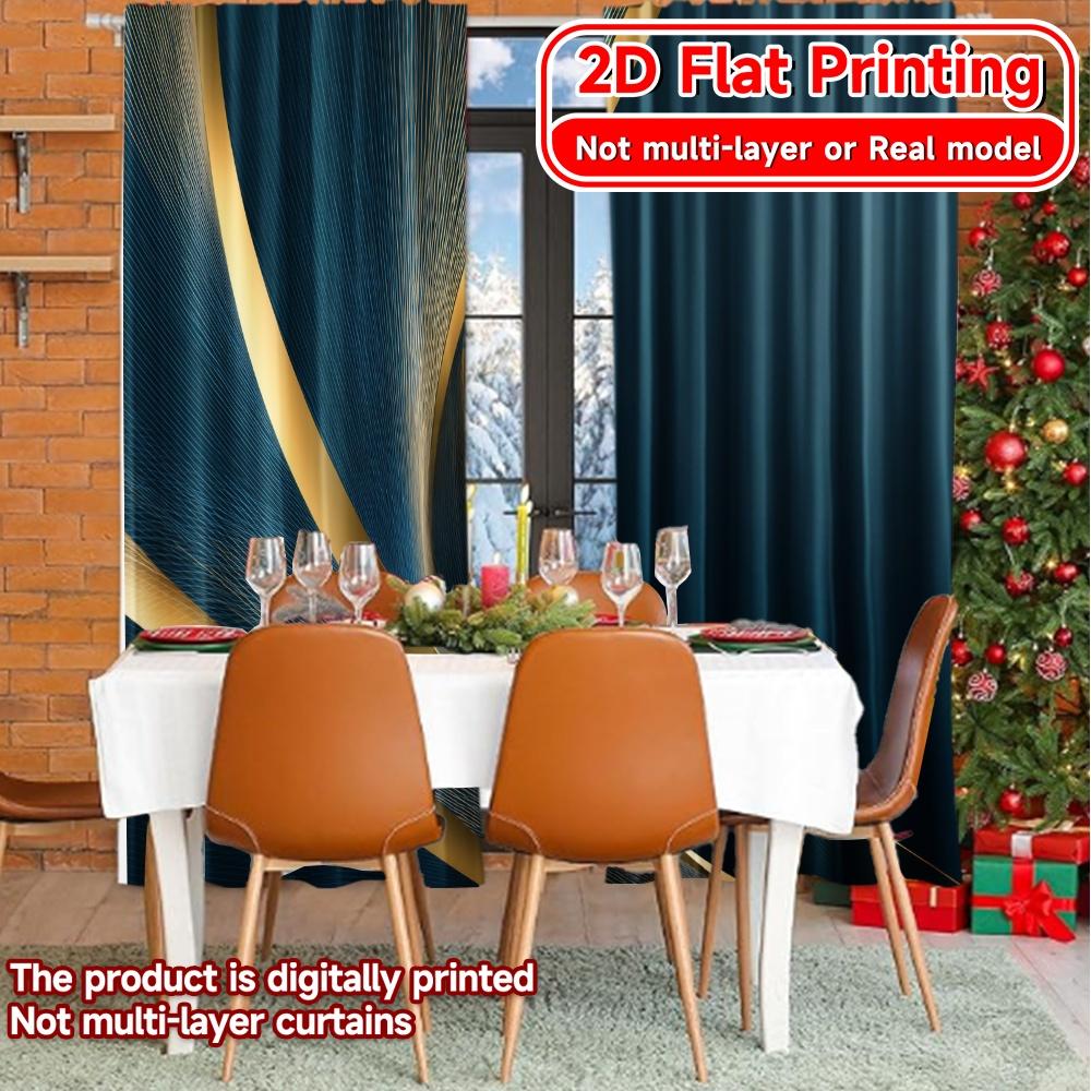 Set Of 2 Flat Printing Abstract Elegance Popular Curtains Window Treatment Versatile Polyester Decorations Outdoor Curtain