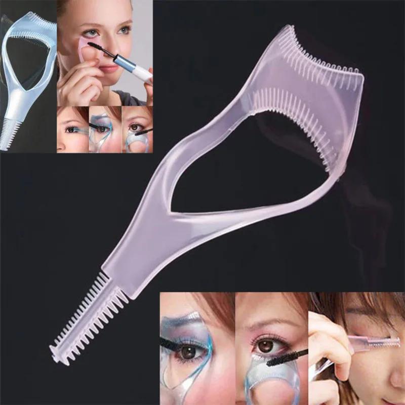 

3 In 1 Eyelash Tools Eyes Makeup Mascara Shield Guard Curler Applicator Comb Guide Card Tools Beauty Cosmetic Tools