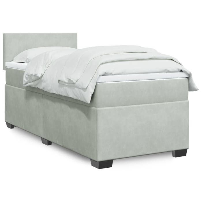 Maison Exclusive - Sommier à lattes de lit et matelas Gris clair 90x200 cm Velours