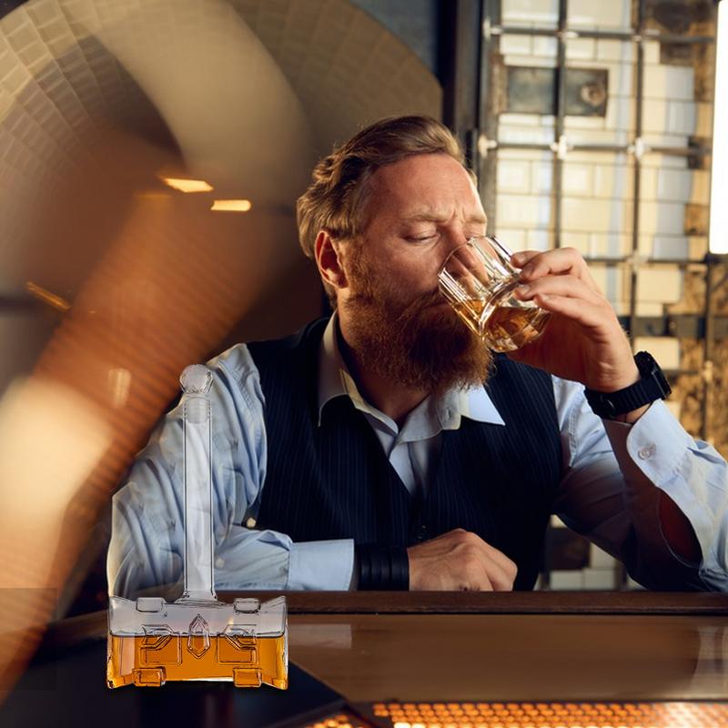 Whiskey Glass Decanter 400ml Hammer Whiskey Decanter With Airtight Stopper 3D Liquor Bottle For Cocktail Alcohol Bourbon Vodka