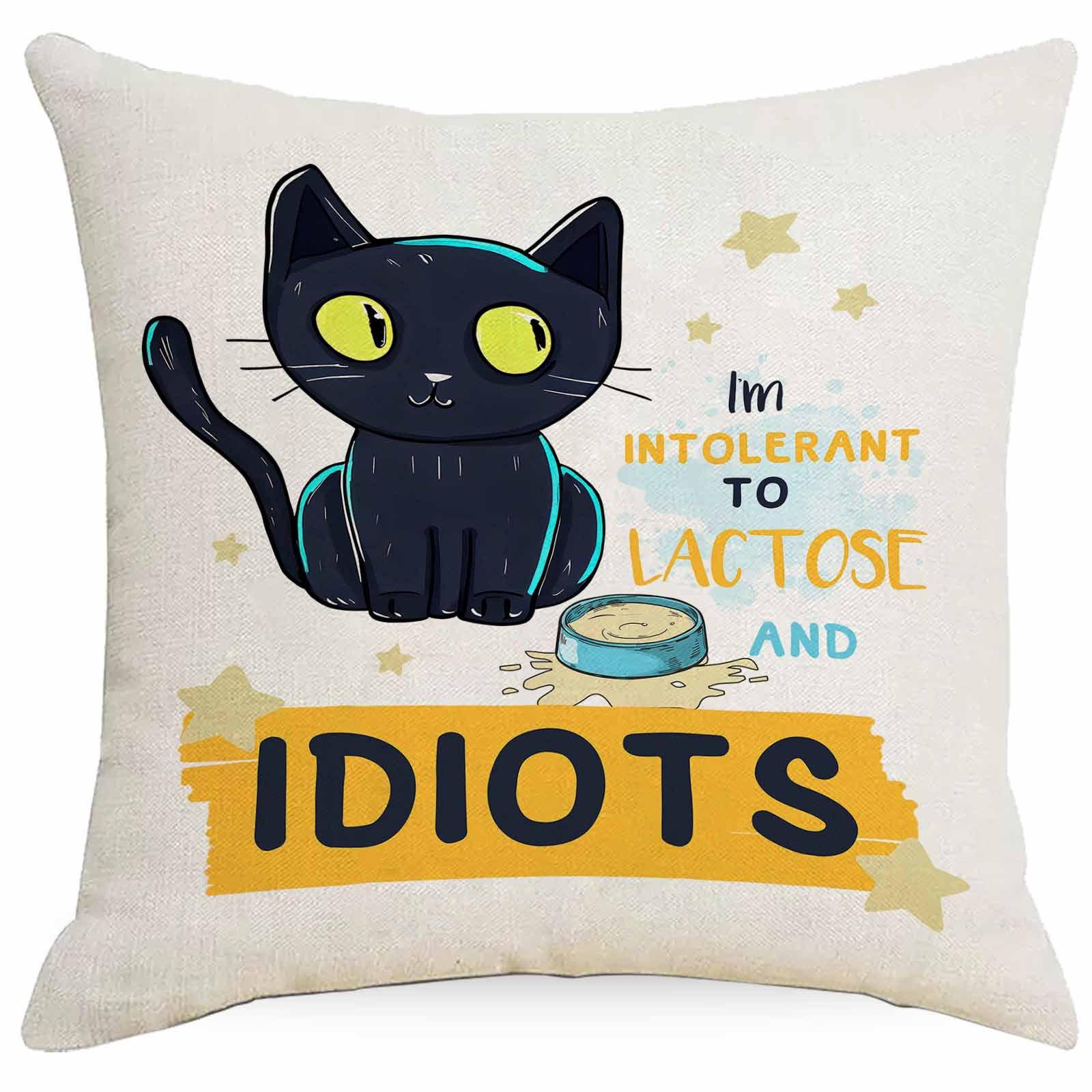 

Retro Cartoon Animal Text Linen Print Pillowcase Home Sofa Cushion Pillowcase 45 * 45Cm linen single-sided without core