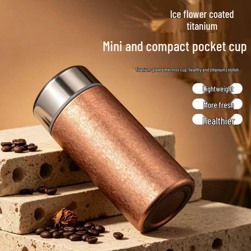 Titanium-Coated Lightweight Luxury Insulated Cup: Portable, Leak-Proof, Pocket Size with Tea-Water Separation